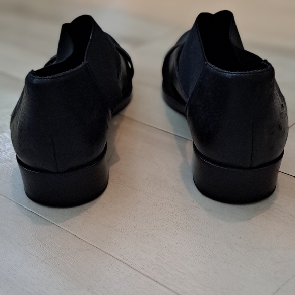 Strategia Italian womens black leather slip on shoes, size 40EU - Picture 4 of 8